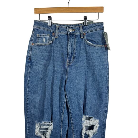 Wild Fable Jeans Women Size 4 NWT Blue Wide Leg Medium Baggy Wide Distressed - Picture 8 of 8